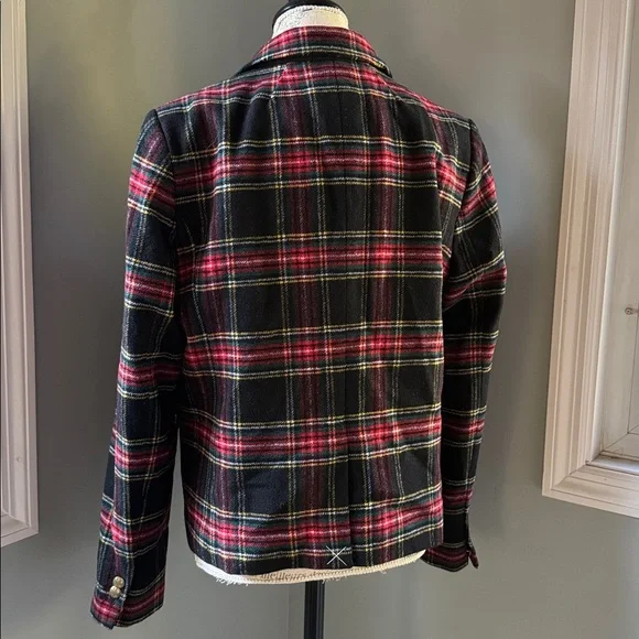 J. Crew tartan plaid 2 button school boy blazer wool NWOT size 14 - Picture 5 of 14